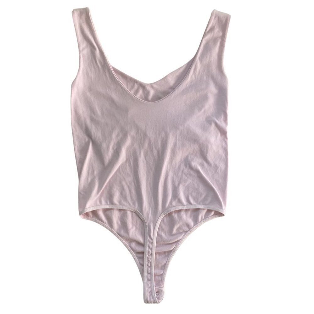 Intimately Free People Ballet Bodysuit Light Pink Sleeveless V-Neck, Small #312 - Picture 3 of 6
